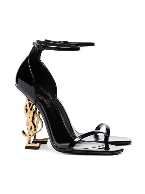 ysl opyum black heels|opyum 110mm YSL heel sandals.